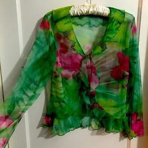 y2k vintage sheer ruffle